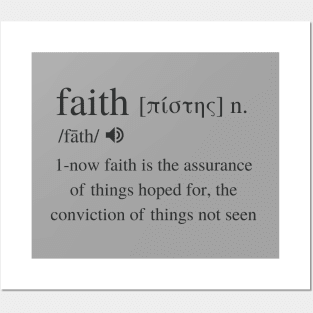 Faith Biblical definition from Hebrews 11, black text Posters and Art